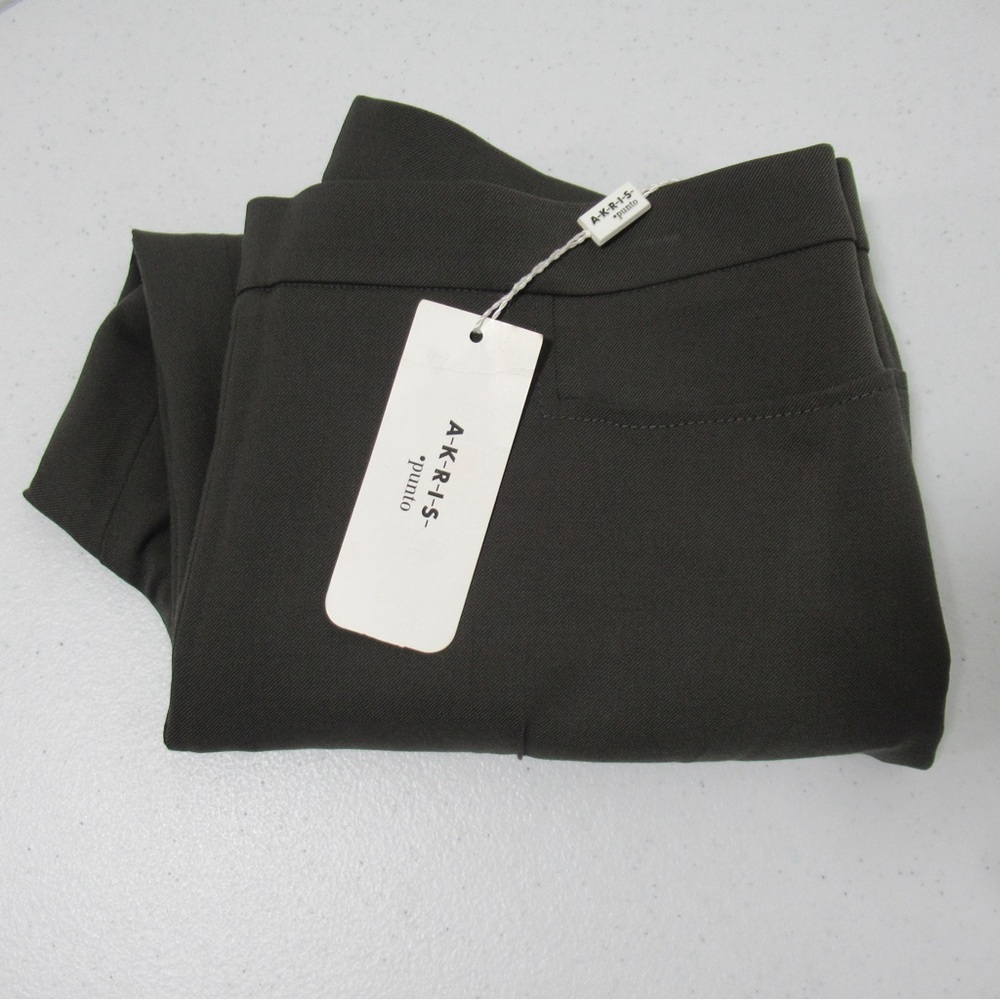 Akris Punto Olive Green Wool Blend Francoise Trousers Size 8 NWT - Picture 17 of 17